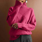 Lässiger, schlichter strickpullover – Rosa