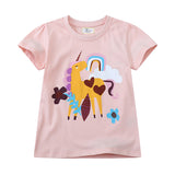 Mädchen T-Shirt mit buntem Einhornmotiv Drune – Braun
