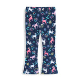 Mädchen Leggings mit verspieltem Einhorn- und Blütenmuster Drune – Gelb