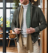 Herren elegante Utilityjacke mit praktischen Taschen und modischem Schnitt Aliams – Olivgrün