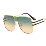 Quadratische Unisex Sonnenbrille mit Verlaufsgläsern – Grün