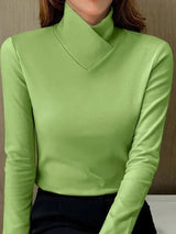 Elara – eleganter rollkragenpullover mit hohem kragen – Grün
