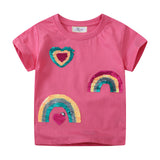 Mädchen T-Shirt mit glitzerndem Regenbogen-Design Drune – Grün