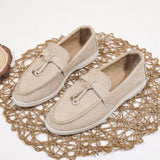Damen nan bequeme Slip-On Loafer mit dekorativem Quastenbesatz und ergonomischer Gummisohle Drune – Khaki