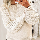 Kuscheliger Strickpullover für Damen | Langärmlig – Beige