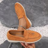Damen nan bequeme Slip-On Loafer mit dekorativem Quastenbesatz und ergonomischer Gummisohle Drune – Orange-Gelb