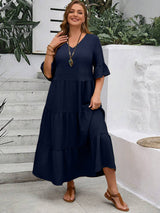 Avelisse - Anmutiges Fließendes Kleid – Marineblau