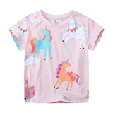 Mädchen T-Shirt mit buntem Einhorn-Design Drune – Grau
