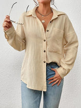 Kireliae - Hemd mit Button-down-Kragen – Khaki