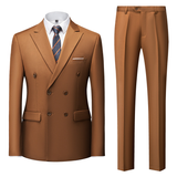 Herren Zweireihiger Hochzeitsgast Anzug | Formell – Khaki