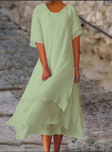 Hermine - Elegantes Schichtenkleid – Grün