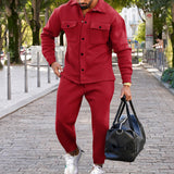 Herren lässiges Freizeit-Set mit praktischen Taschen Aliams – Rot