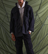 Herren multifunktionale Parkajacke mit praktischen Taschen und modernem Stehkragen Aliams – Schwarz