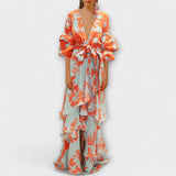 Marie - Chiffon Evening Gown – Orange