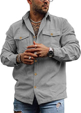Herren cordjacke im lässigen Schnitt Aliams – Grau