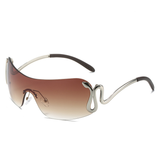 Damen Y2K Übergroße Sonnenbrille | Stylisch – Gradient Braun