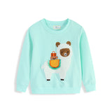 Mädchen Sweatshirt mit verspieltem Lama-Motiv Drune – Blau
