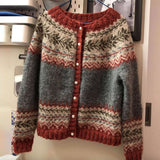 Warme Norweger Strickjacke für Damen | Mit Knopfleiste – Grau