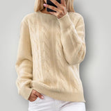 Damen Strickpullover – Warmer Winterpullover langarm – Beige