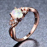 Sylva Moonhart Weißer Ring | Roségold – Weiß