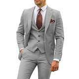 Herrenanzug Slim Fit für Hochzeitsgäste | 3-teilig – Hellgrau