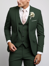 Herren Klassische Eleganz Hochzeitsgast Anzug | 3-Teilig – Dunkelgrün