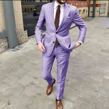 Herren Anzug | zweiteiliges Set mit Jacke und Hose – Lila