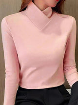 Elara – eleganter rollkragenpullover mit hohem kragen – Rosa