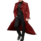 Herren eleganter Trenchcoat mit modernem Schnitt Aliams – Weinrot