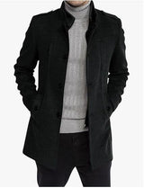 Herren eleganter multifunktionaler Langmantel Aliams – Schwarz