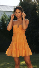 Suzanne - Elegantes Minikleid – Orange