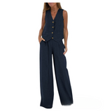 Damen Lässig Zweiteiliges Set | Sommer – Blau