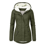 Damen Regenjacke | Winter – Armeegrün