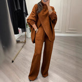 Åsa™ - Oversized-Pullover und -Hosen für Damen – Dunkelbraun