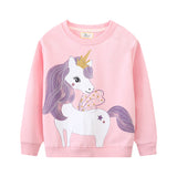 Mädchen Sweatshirt mit Einhorn-Applikation Drune – Rot