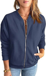 Damen Übergangsjacke | mit Reißverschluss – Marine Blau