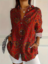 Samantha - Tropical Floral Button Down Bluse – Rojp