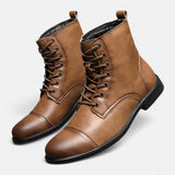 Stilvolle Herrenstiefel aus hochwertigem Kunstleder – Braun