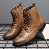 Herren Stiefel | Schnürfront mit durchgehender Schafthöhe – Safranbraun