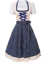 Damen Elegante Midi Oktoberfest Dirndl Kleid – Blau