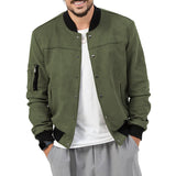 Herren stylische Wildlederjacke mit praktischen Reißverschlusstaschen Aliams – Hartes Grün