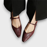 Ornella – Elegante Mules mit Riemchen – Kastanienbraun