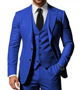 Herren Slim Fit 3-Dreiteiler Satz | Hochzeitsgast Anzug – Königsblau