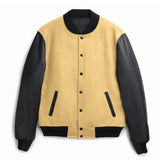 Herren stylische Bomberjacke mit Kontrastärmeln Aliams – Gelb