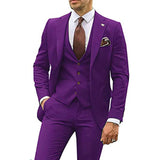 Herrenanzug Slim Fit für Hochzeitsgäste | 3-teilig – Lila