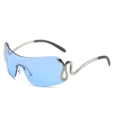 Damen Y2K Übergroße Sonnenbrille | Stylisch – Blau