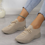 Damen nan gestrickte Slip-On Sneaker mit Memory-Fußbett und rutschfester Wellenlaufsohle Drune – Khaki