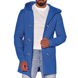 Herren modische Parkajacke mit praktischen Taschen und Kapuze Aliams – Königsblau