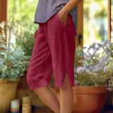 Fenja | Bequeme Bermuda mit Details – Bordeaux