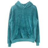 Unisex nan kuscheliger Teddy-Fleece Hoodie mit überlanger Passform und Kängurutasche Drune – Lagunenblau